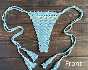 Crochet thong bikini bottom