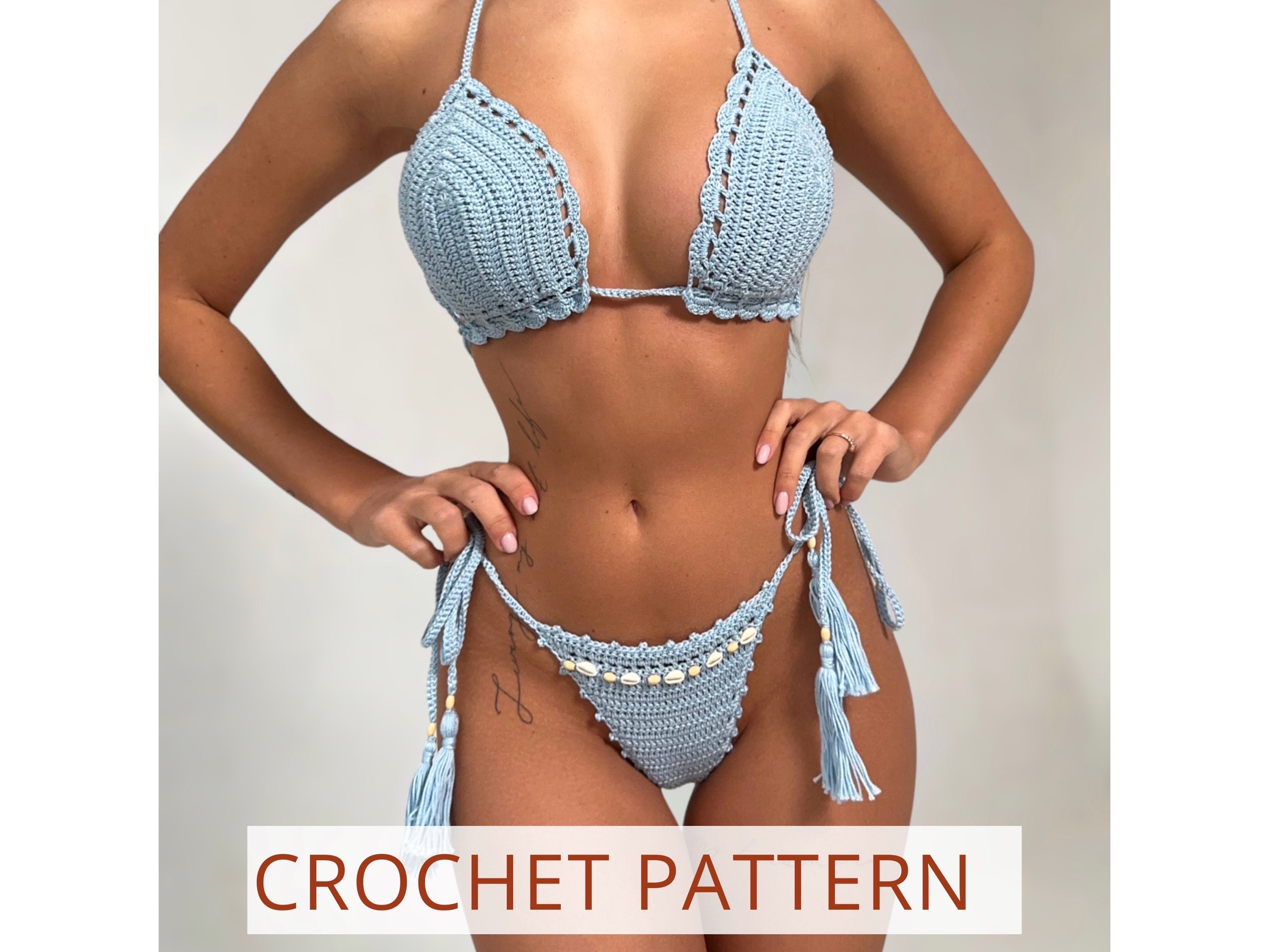 Crochet Bikini Pattern Brazilian Cut, Boho Crochet Bikini Easy Cheeky Bikini  Pattern by Deborah O'leary Patterns English Only -  Norway