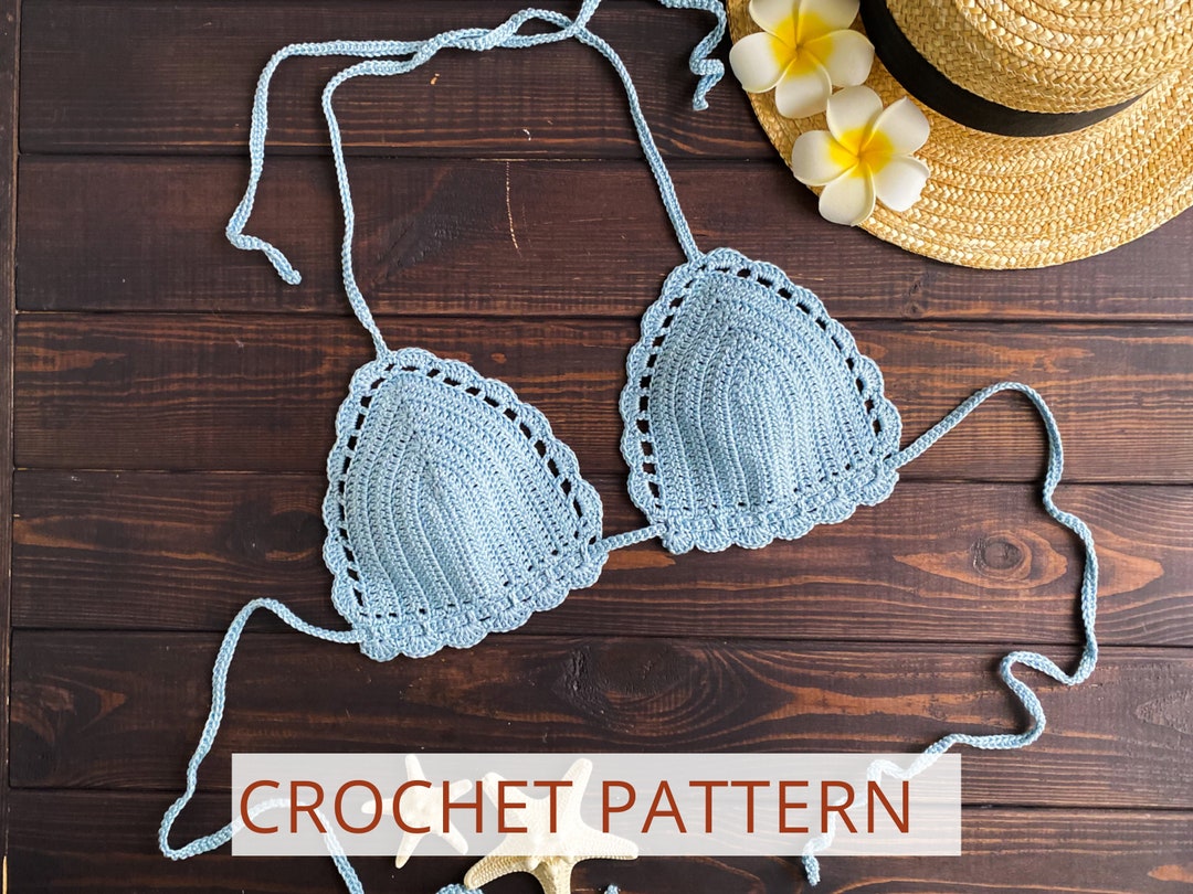 Crochet Bikini Top Pattern on English Crochet Triangle Bralette Pattern ...