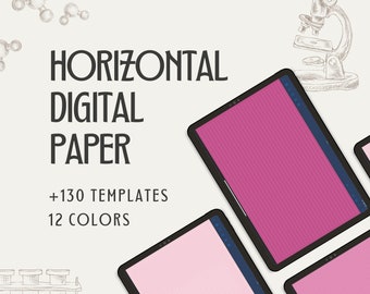Pink Digital Paper Templates: GoodNotes Landscape Pages (PDF)