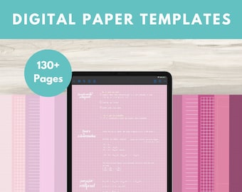 Pink Digital Paper Template for GoodNotes: iPad Note (PDF)
