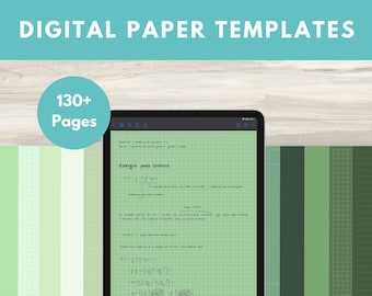 Green Digital Paper Templates: GoodNotes iPad Notes (PDF)