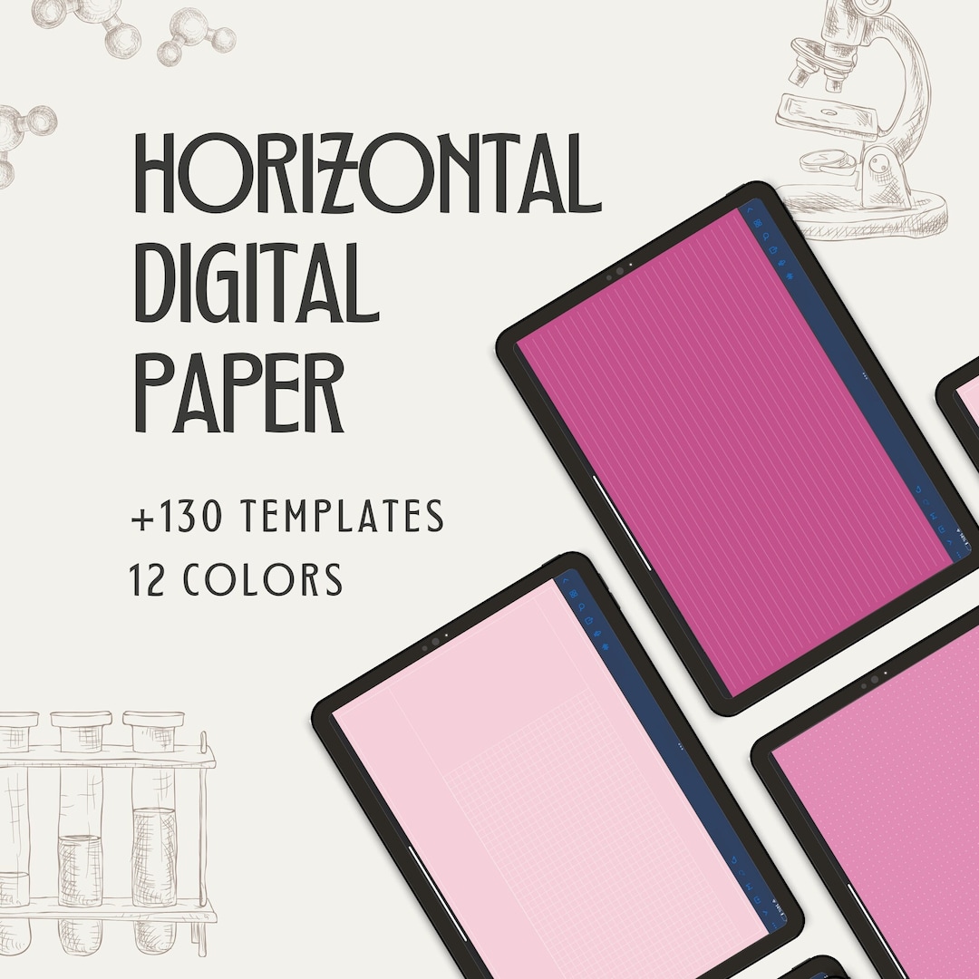 Horizontal Pink Digital Paper Template Goodnotes Pink Page Landscape