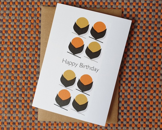 Happy Birthday Card Acorn Pippin Birthday Card Abstract Card | Etsy