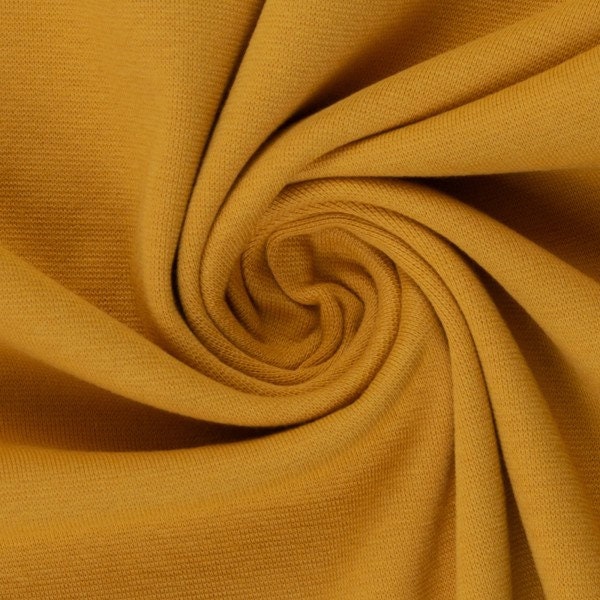 Cuff fabric Fine knit HEIKE Tubular goods 50/100 cm ochre yellow golden yellow (0314)