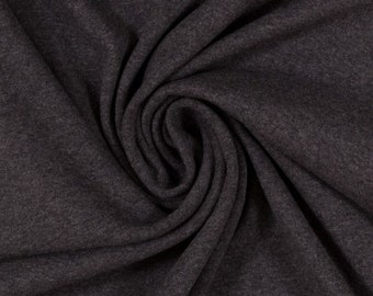 Cuff fabric fine knit HEIKE tubular fabric 50/100 cm anthracite mottled (1789)