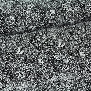 Biojersey Stoffonkel Tangle Skulls - black