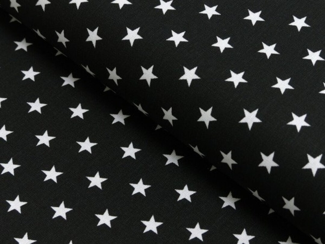 Small Withe Stars Petit Stars Stars Black and White Stars Small, Ca.1 Cm Cotton 0.5 M - Etsy