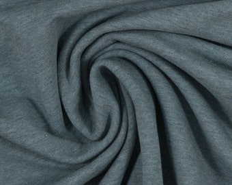 Cotton jersey stretch jersey VANESSA melange (mottled) smoke blue (1742) by Swafing