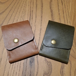Tarjetero de cuero hecho a mano: tarjetero compacto y elegante, billetera de cuero Pueblo, tarjetero de cuero para efectivo, regalo personalizado
