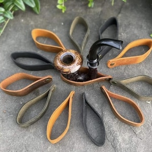 Leather Pipe Stands (5 piece), Leather Pipe Holder, Leather Pipe Rest, Leather Pipe Rack, Tobacco Pipe Holder, Personalized Christmas Gift