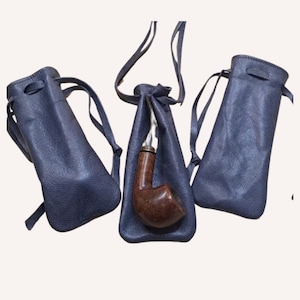 Set of Leather Pipe Socks (3), Leather Pipe Case, Leather Pipe Bag, Minimal Pipe Pouch, Personalized Chirtsmas Gift