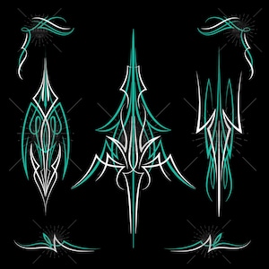 Green Pinstriping svg, Motorcycle and car pinstripe, art old school design SVG EPS PNG