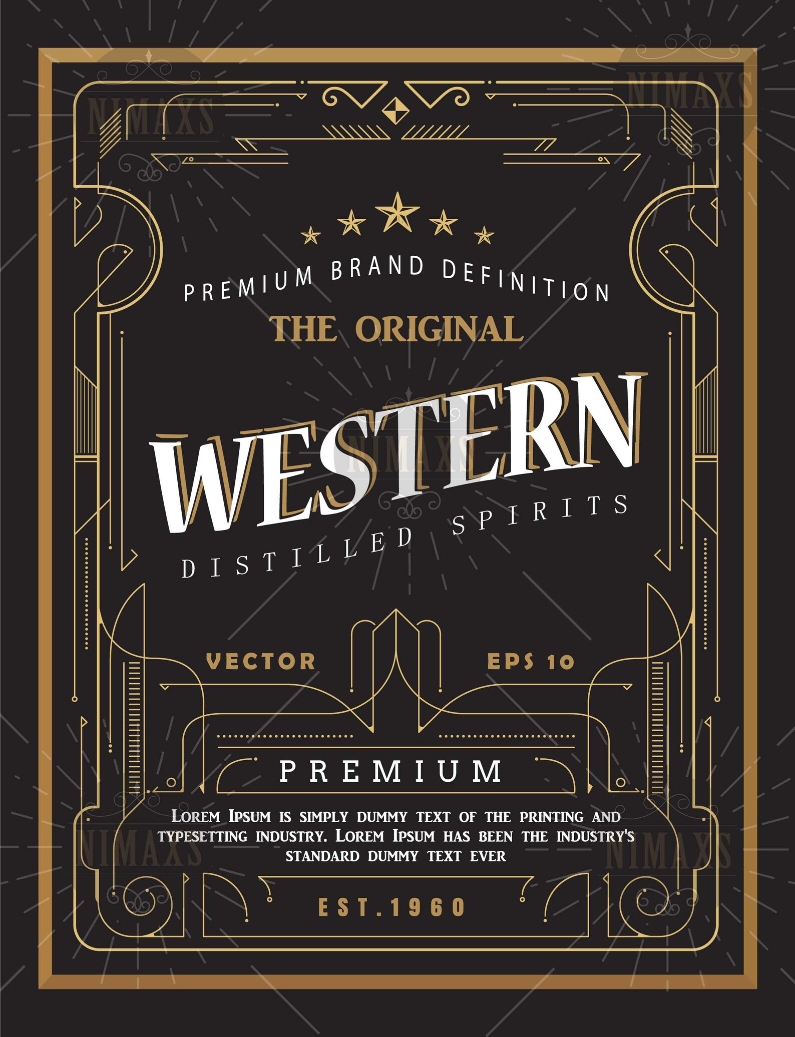 Vintage Art Deco Label Design Antique Frame Border Retro Etsy