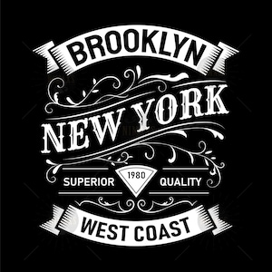 Vintage label new york t shirt hand drawn typography design EPS SVG PNG