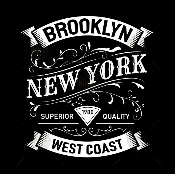 Vintage Label New York T Shirt Hand Drawn Typography Design EPS