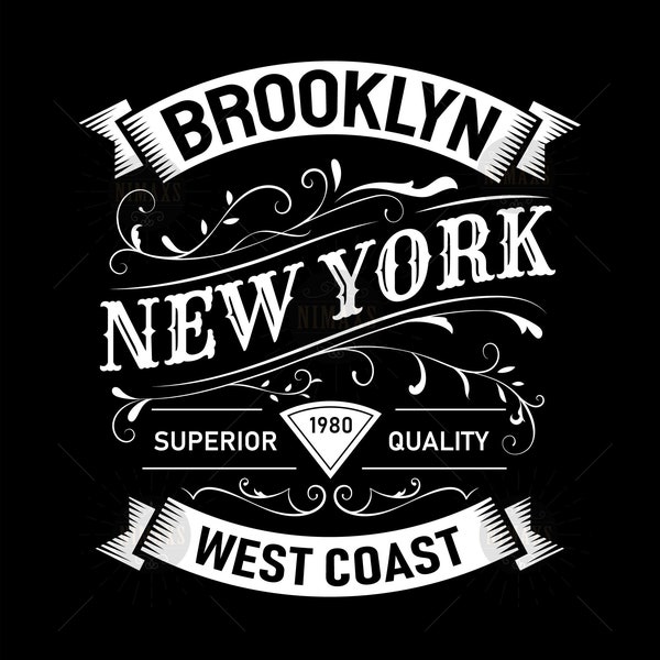 Vintage label new york t shirt hand drawn typography design EPS SVG PNG
