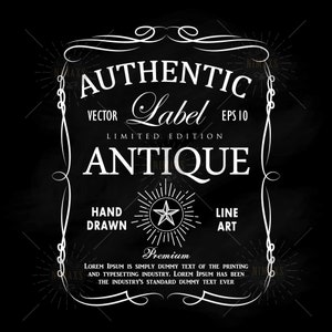Whiskey Frame Label Hand Drawn Design SVG, PNG, EPS