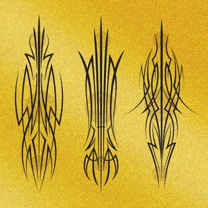 Pinstriping Svg per decalcomanie in vinile Pinstriping per auto e moto, strisce gessate, arte vintage disegnata a mano vecchia scuola SVG DXF PNG