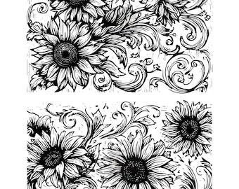 Sunflower Pattern For Leather