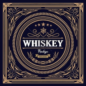 Vintage Whisky Label SVG: Western Engraving, Retro Design (Digital File)