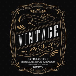 Whiskey Label Design Vintage Template SVG, PNG, EPS instant download
