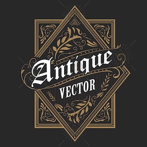 Antique SVG Border Western Frame Vintage Label Hand Drawn Typography Retro SVG, PNG file