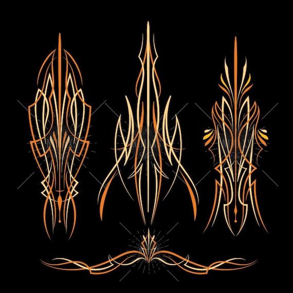 Brown Pinstriping Svg Motorcycle and Car Pinstripe Vintage Etsy