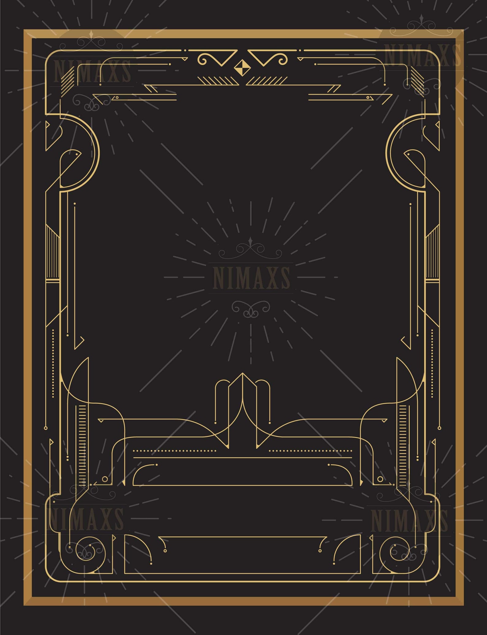 Vintage Art Deco Label Design Antique Frame Border Retro Etsy