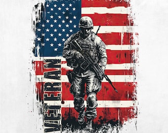 Amerikanska soldater PNG, grunge USA-flagga, patriotisk clipart (digital nedladdning)