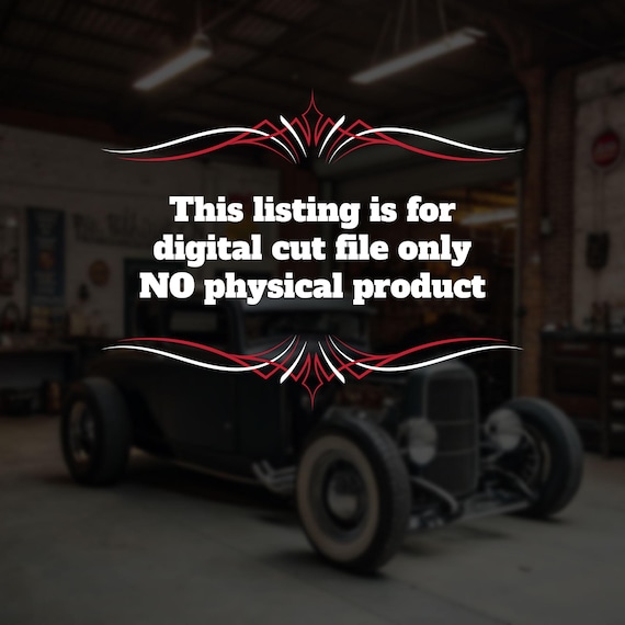 ピンストライプセット SVG、オートバイと車のピンストライプアート