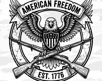 Gráfico de águila americana vintage, diseño patriótico de libertad (SVG PNG)