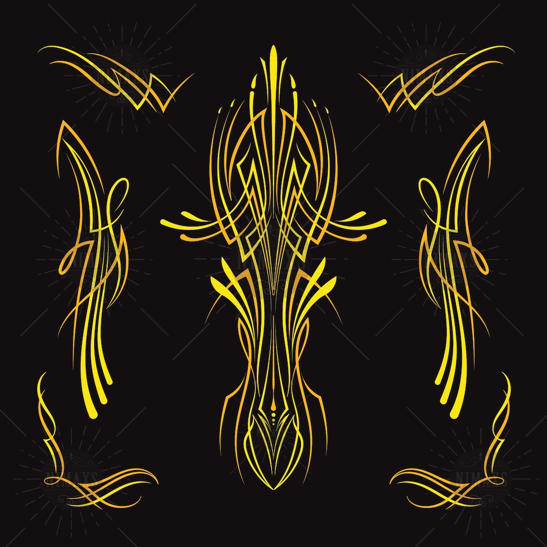 Pinstriping Svg, Motorcycle and Car Pinstripe, Old School Design SVG