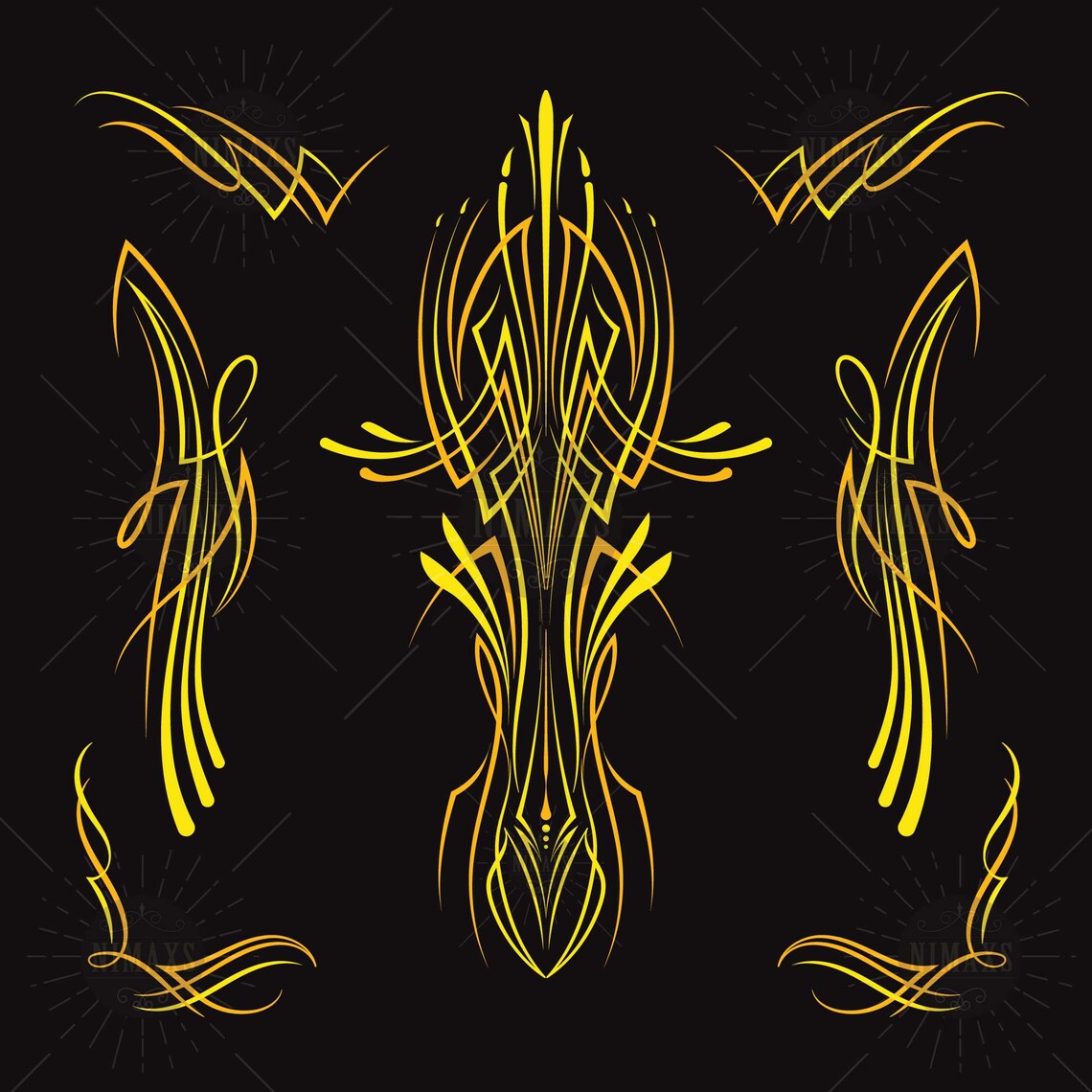 Pinstriping Svg Motorcycle and Car Pinstripe Old School Etsy