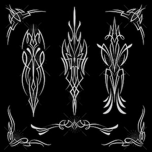 Set di strisce verticali bianche in formato SVG, strisce verticali per moto e auto, strisce verticali vintage disegnate a mano in stile old school in formato SVG PNG Eps per download digitale.