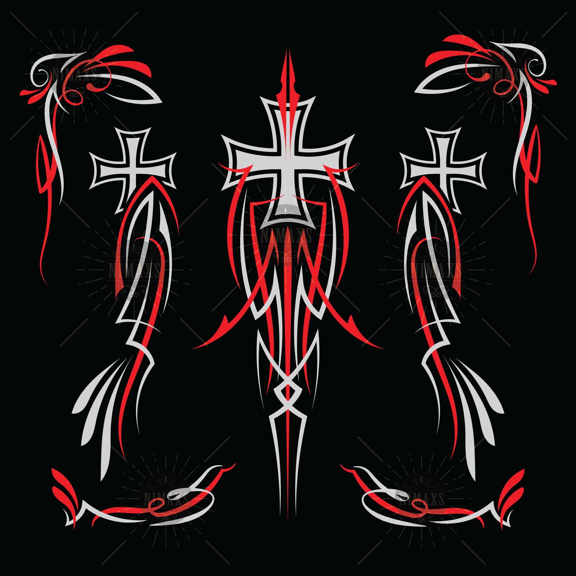 engrave the cross 腰巻き　スカーフ　ginzi archive Maltese Cross Pinstriping SVG: Vintage Motorcycle Car Art (digital