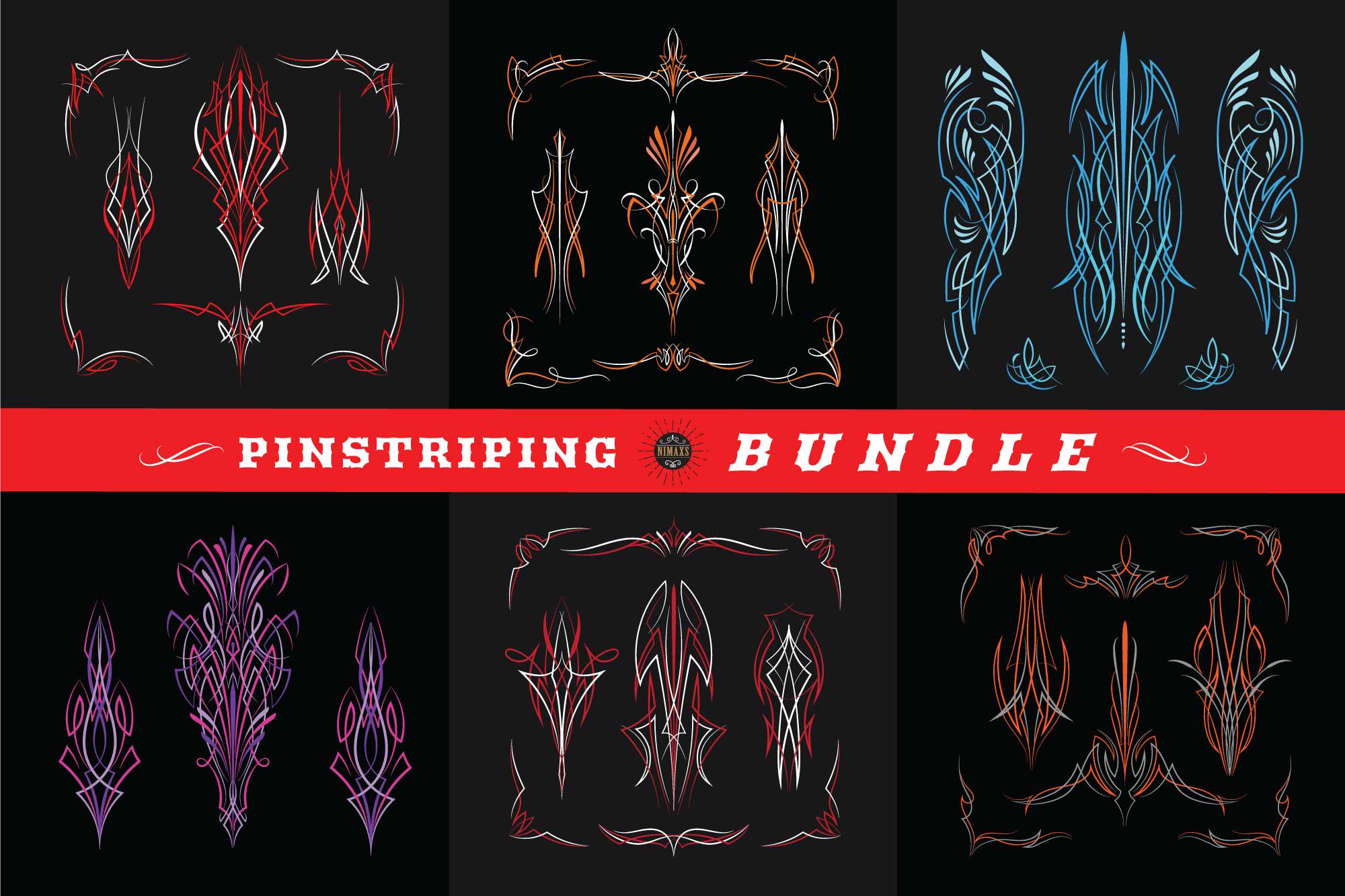 アート・デザイン・音楽 Michalis Pichler_stars & stripes Bundle Vintage Pinstriping Art 6 Collection : Hand-drawn Old