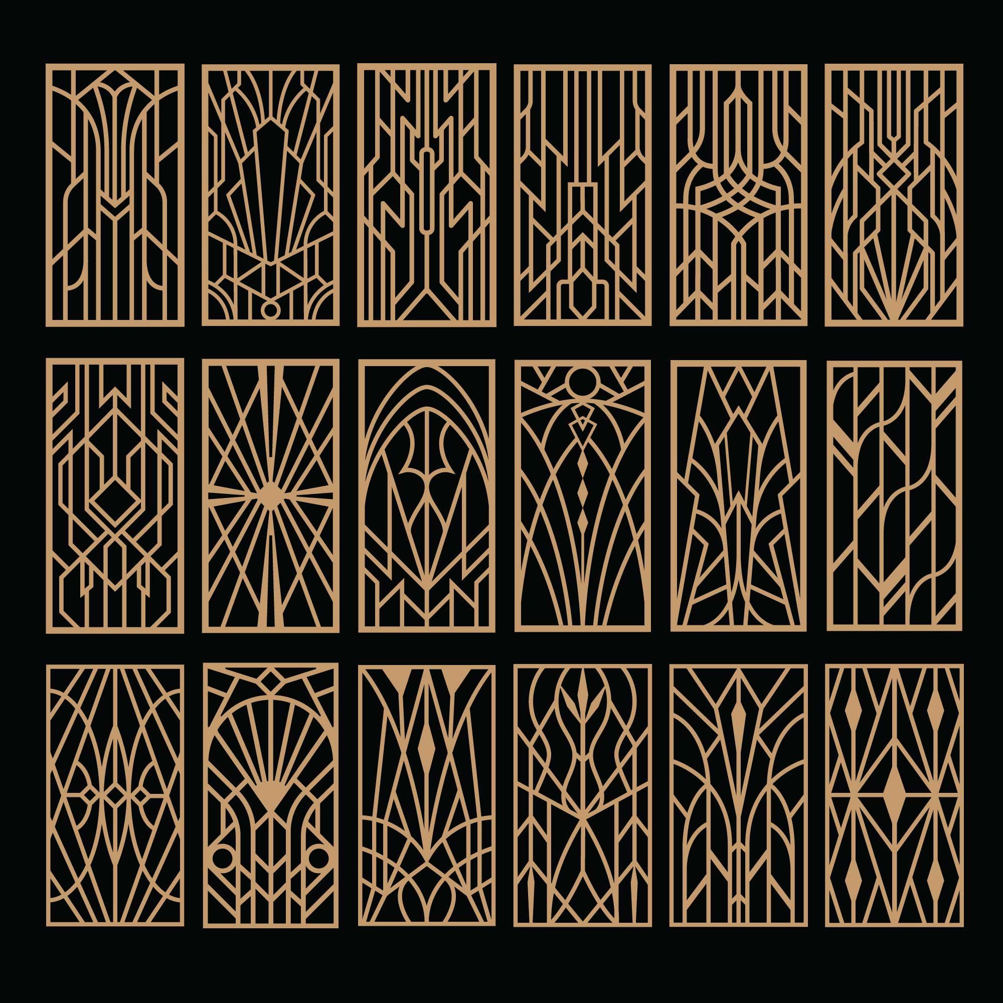 Art Deco Laser Cut Panel Bundle, Geometric Designs (digital Download ...