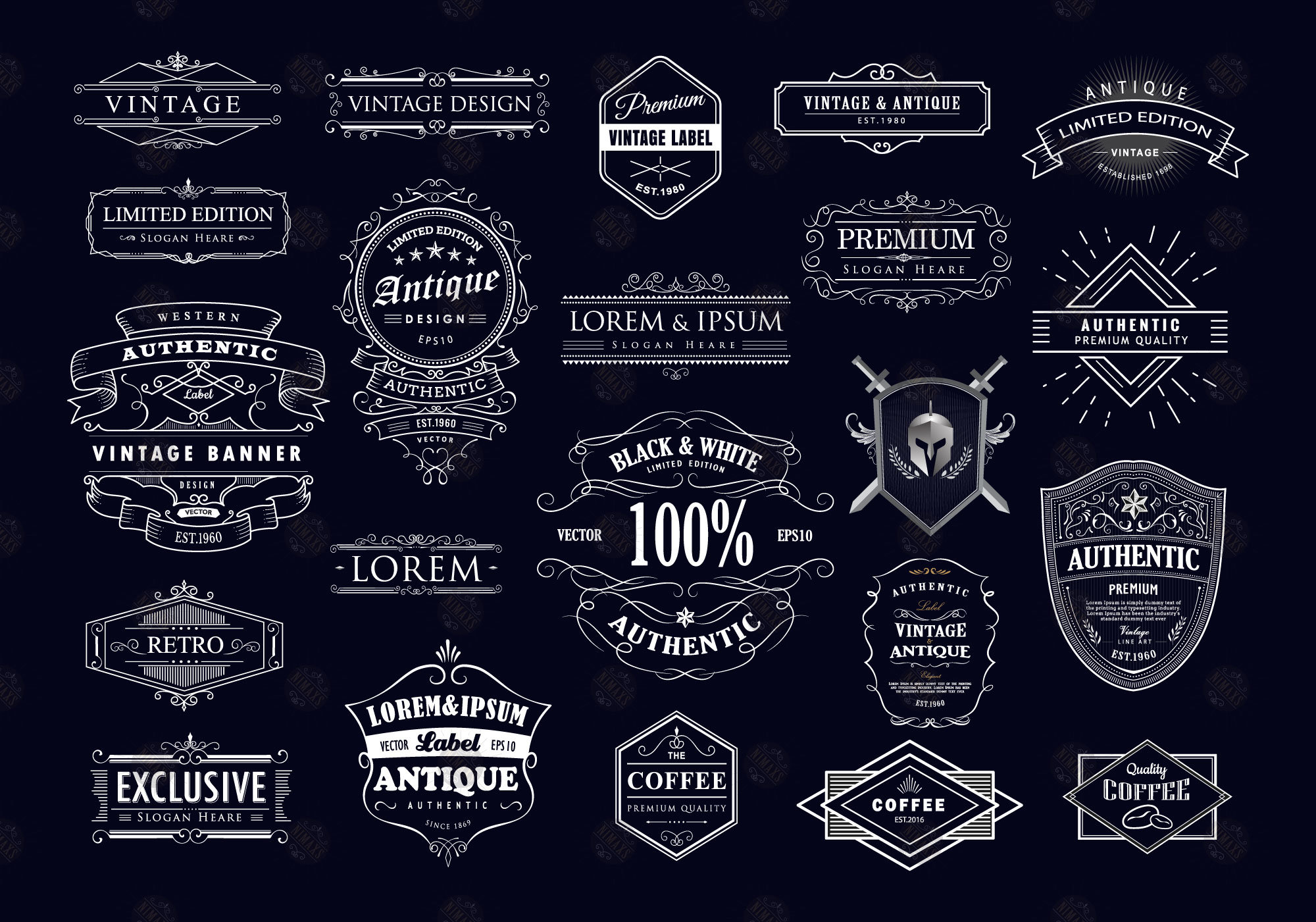 Set of Whiskey label vintage hand drawn retro EPS SVG Etsy