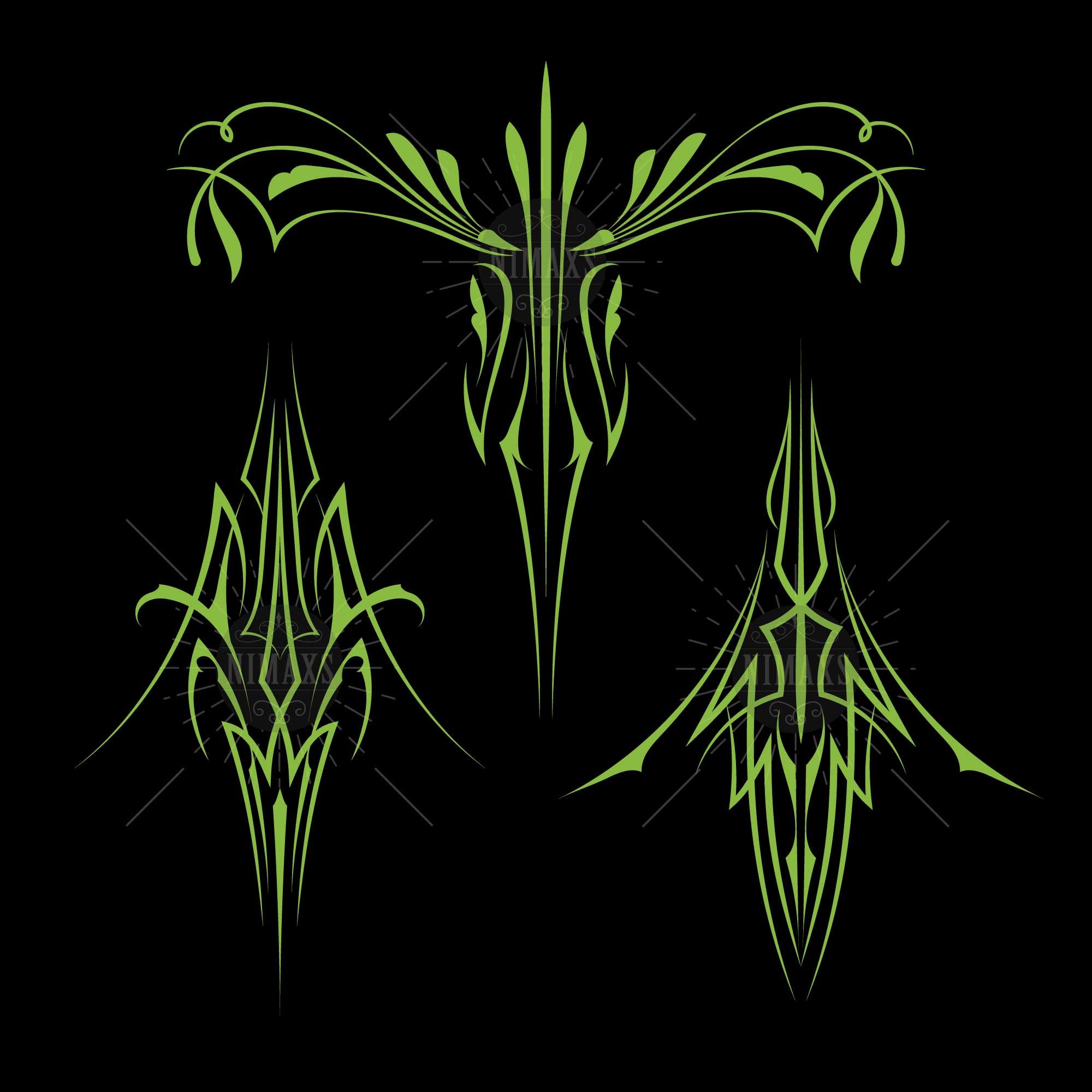 Green Tribal Pinstriping Svg Motorcycle and Car Pinstripe | Etsy