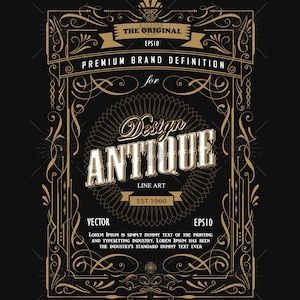 Whisky Label SVG: Antique Western Engraving (PNG, EPS)