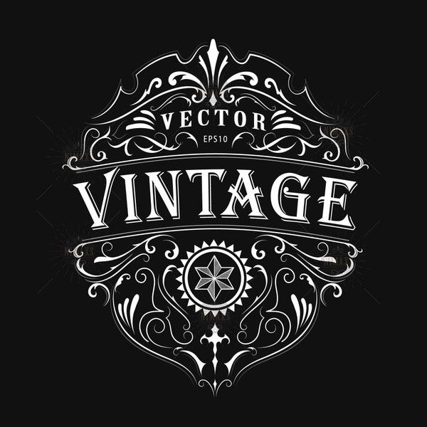 Antique label typography vintage frame design SVG, EPS, PNG