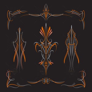 Pinstriping svg for Pinstriping vinyl decals Motorcycle and car pinstripe, vintage hand drawn art SVG EPS PNG