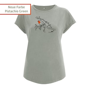 T-shirt with robin motif