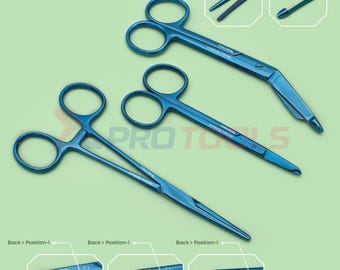 Juego de herramientas veterinarias grabadas a medida: instrumentos veterinarios con revestimiento de titanio