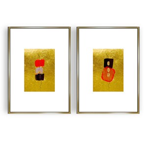 Minimal Japandi wall art set of 2 digital posters Above couch decor Gallery wall set 2 piece large wall art Printable oriental artwork