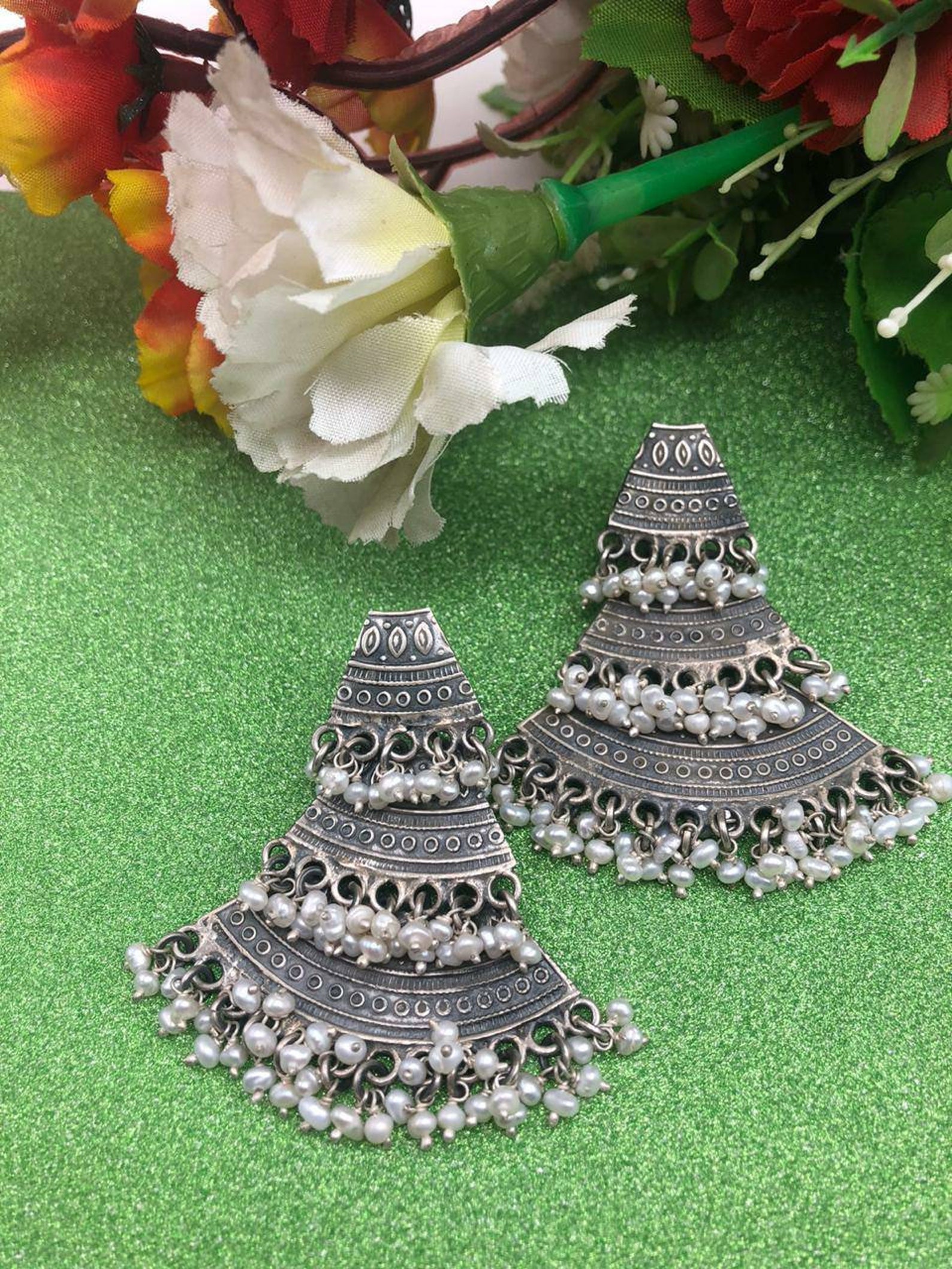 Indian traditional earrings/bollywood earrings/tribal Etsy