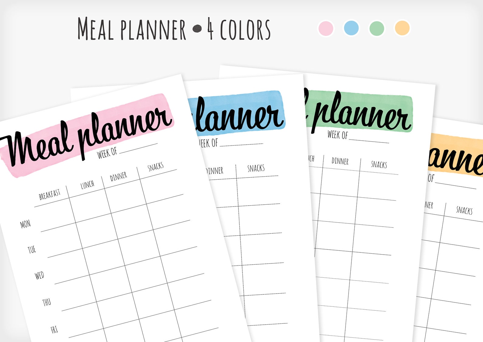 Meal Planner Printable PDF A4 | Etsy