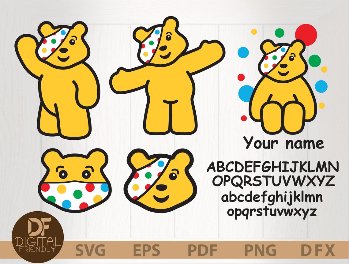 Pudsey Svg Yellow Bear Bundle BBC Children In Need Blush Etsy