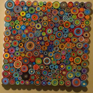 Paper Quilled Circle Art: &#39;Well Rounded&#39; Colorful Handmade Unique Wall Decor